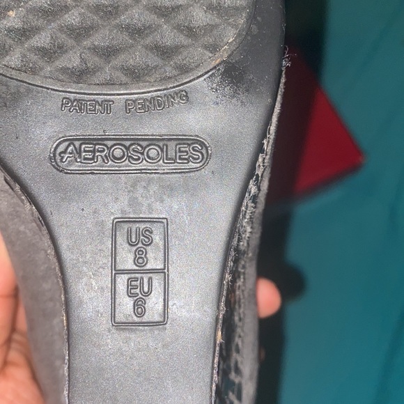 Aerosoles Grey Snake Wedges - Picture 6 of 6